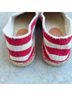 Tory Burch 100% Canvas Stripes Red White Flats Size 11 - photo 6