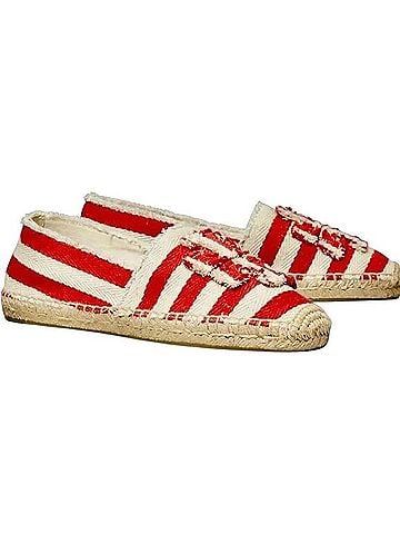 Tory Burch Fray Stripe Flats (view 1)