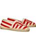 Tory Burch 100% Canvas Stripes Red White Flats Size 11 - photo 1