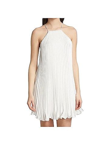 Monique Lhuillier Satin Halter Minidress Cocktail Dress (view 1)