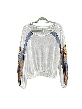 Free People Casual Clash Patchwork Balloon Sleeve Top Thermal Top (view 1)