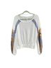 Free People Print White Blue Thermal Top Size M - photo 1