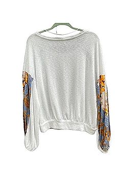 Free People Casual Clash Patchwork Balloon Sleeve Top Thermal Top (view 2)