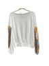 Free People Print White Blue Thermal Top Size M - photo 2
