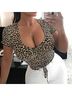 Fashion Nova Leopard Print Tan Black Short Sleeve Top Size S - photo 5