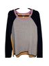 Caslon Color Block Gray Blue Yellow Pullover Sweater Size XL - photo 1