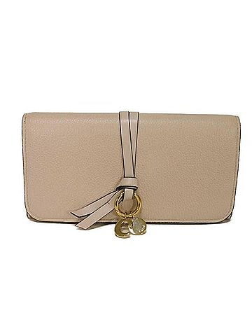 Chloé Chloé Chloe long wallet, alphabet flap initial medal C charm, wild grey, CHC21WP942 F57084 084, women's. (view 1)