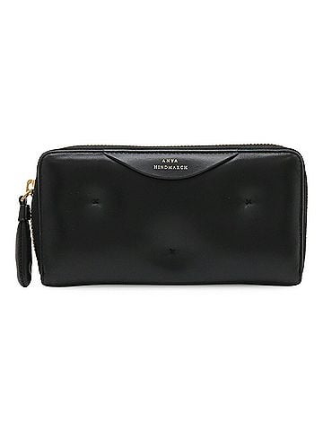 Anya Hindmarch ANYA HINDMARCH Chubby Round Long Wallet in Leather, Black (view 2)