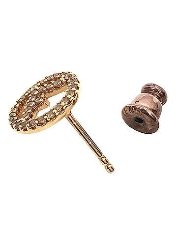 Fendi FENDI Earrings FF 8AG7386DMF089U F is Fendi Rhinestone Gold Color Ladies (view 2)