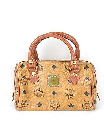 MCM MCM Visetos 010 Boston Bag Leather Brown Women's (view 1)