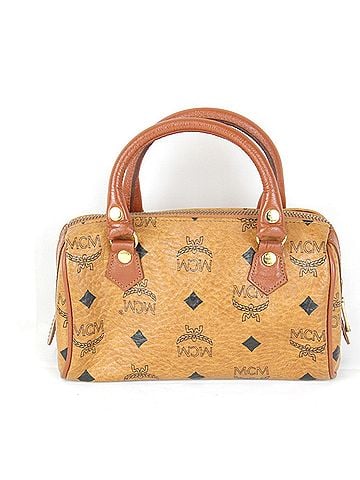MCM MCM Visetos 010 Boston Bag Leather Brown Women's (view 2)