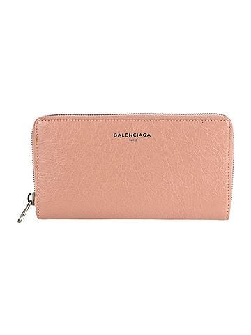 Balenciaga BALENCIAGA Balenciaga exclusive long wallet 419805 leather pink beige round zipper (view 1)