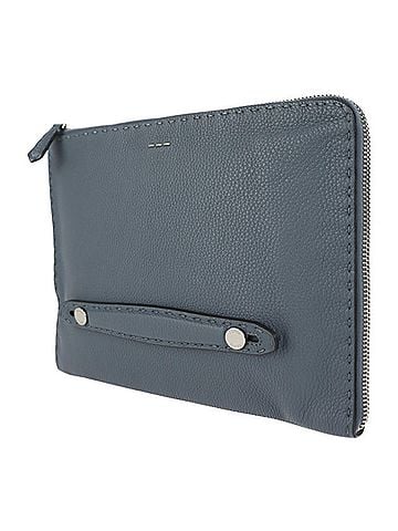 Fendi FENDI Fendi Selleria clutch bag 7M0225 leather blue gray second handbag (view 2)