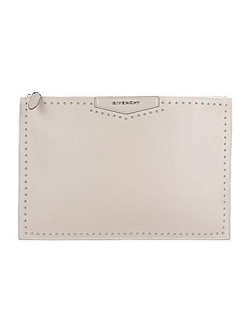 Givenchy GIVENCHY ANTIGONA POUCH L Antigona Pouch Second Bag Leather Pink Beige Studs Clutch 2123053008405R1 (view 1)