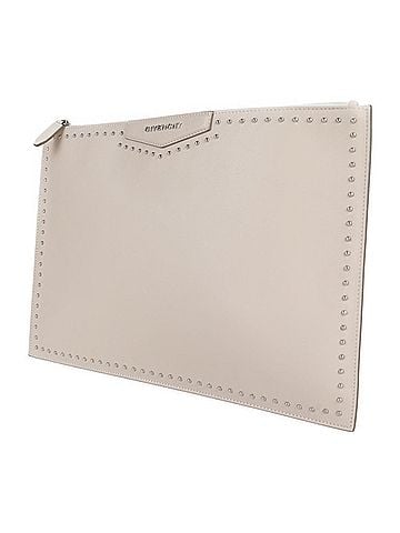 Givenchy GIVENCHY ANTIGONA POUCH L Antigona Pouch Second Bag Leather Pink Beige Studs Clutch 2123053008405R1 (view 2)