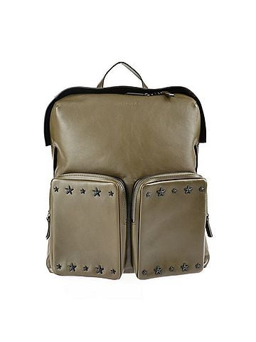 Jimmy Choo JIMMY CHOO LENNOX Rucksack/Daypack Leather Olive Silver Hardware Backpack Star Studs (view 1)