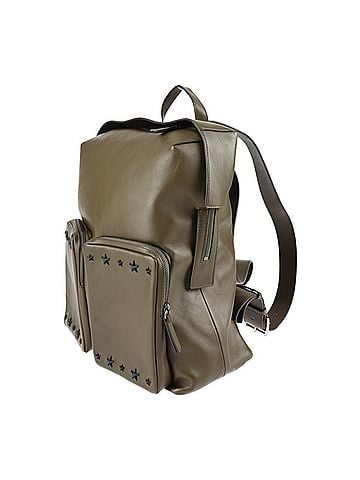 Jimmy Choo JIMMY CHOO LENNOX Rucksack/Daypack Leather Olive Silver Hardware Backpack Star Studs (view 2)