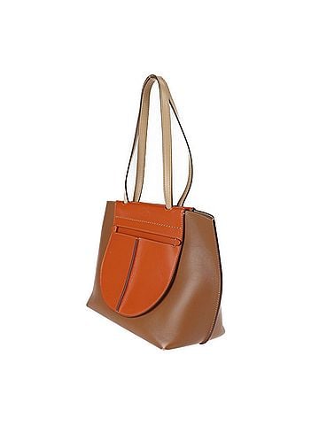 Tod's TOD'S Tod's Tasca Tote Bag Leather Brown Orange Beige Shoulder (view 2)