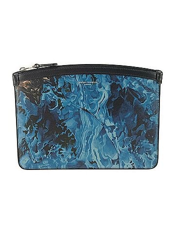 Dunhill dunhill clutch bag duke marble small zip folio DU19R3850MR472 blue leather men's pouch second (view 1)