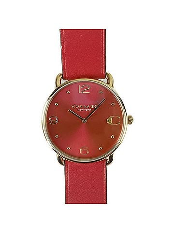 Coach COACH Elliott CA.158.7.34.2339 Watch, Red Gold, GP Leather, Men's and Women's (view 1)