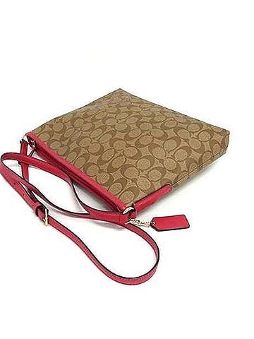 Coach COACH Signature File Bag F58297, Brown/Pink/Leather, Women's (view 2)