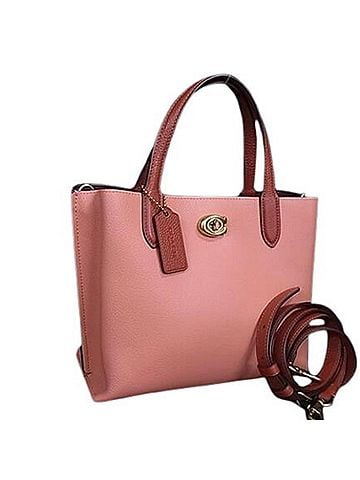 Coach COACH Willow Tote 24 Colorblock Pink Leather Shoulder Bag C8561 (view 1)