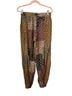 Pol 100% Rayon Green Brown Casual Pants Size M - photo 2