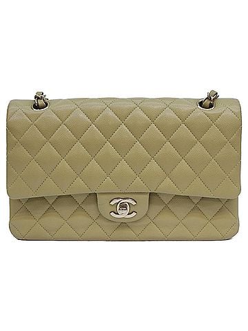 Chanel CHANEL A01112 Pistachio Green Caviar Leather Double Flap Matelassé 25 Shoulder Bag (Pistachio Green) - Women's (view 1)