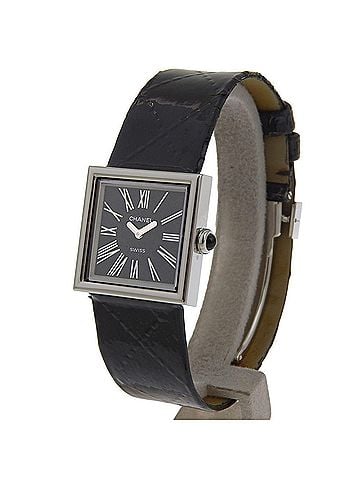 Chanel Chanel Mademoiselle H0525 Black Dial Stainless Steel/Enamel Leather Quartz 23mm Women's Watch (view 2)