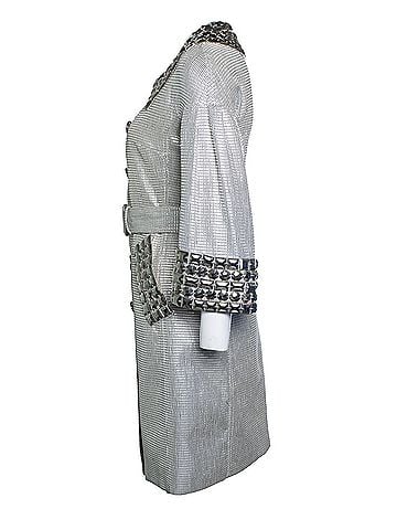 Burberry Burberry, silver metallic trench coat (view 2)