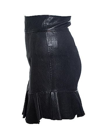 Isabel Marant Isabel Marant, leather skirt with ruffle stroke (view 2)