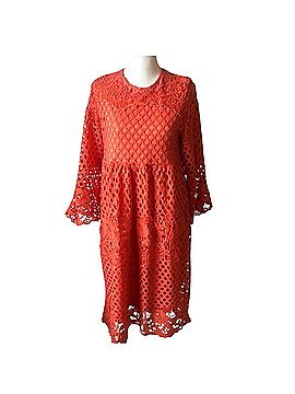 chinese dress ladies Burnt Orange / Red Vintage Floral Lace Mesh Maxi Dress – Ensogirl
