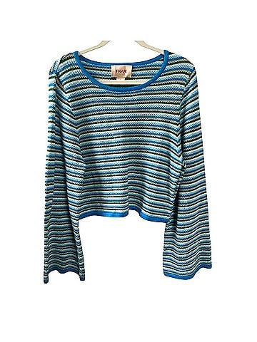 Figue Marley Striped Cropped Pullover Sweater (view 2)