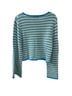 Figue Stripes Blue Green Tan White Pullover Sweater Size L - photo 4