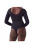 SPANX Solid Black Scoop Neck Long Sleeve Bodysuit Size XL - photo 5