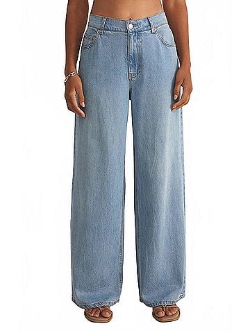 Z Supply Mia Loose Wide Leg Denim Pants (view 2)