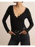 Z Supply Print Black Nightfall Lace Bodysuit Size L - photo 5