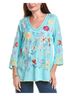 Johnny Was Blue Inji Blouse Size XS - photo 2