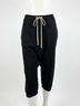 Rick Owens Solid Black Women's Cropped Drawstring Pants Size L - photo 1