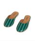 Charlotte Stone Stripes Green White Flats Size 7 - photo 3