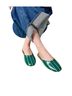 Charlotte Stone Stripes Green White Flats Size 7 - photo 1