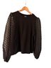 Maeve 65% Polyester 35% Cotton 100% Polyester Black Long Sleeve Blouse Size L - photo 2