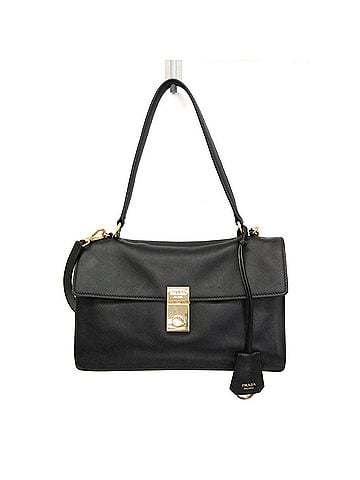 Prada Prada Soft Sound Medium Women's Leather Handbag,Shoulder Bag Black (view 1)