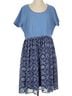 Disney 100% Polyester 97% Cotton 3% Spandex 100% Polyester Floral Blue Multi Color Casual Dress Size 1X - photo 1