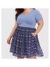 Disney 100% Polyester 97% Cotton 3% Spandex 100% Polyester Floral Blue Multi Color Casual Dress Size 1X - photo 9