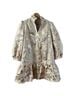Tuckernuck 100% Polyester 97% Polyester 3% Spandex Floral Tan Ivory Cocktail Dress Size L - photo 1