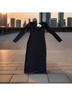 H&M Solid Black Cocktail Dress Size S - photo 4