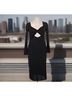 H&M Solid Black Cocktail Dress Size S - photo 3