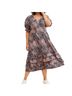 Hutch Animal Print Multi Color Tan Gray Casual Dress Size 1X - photo 1
