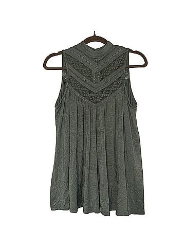 Deletta Anthropologie Deletta Brent lace swing tank sage green  Sleeveless Blouse (view 1)